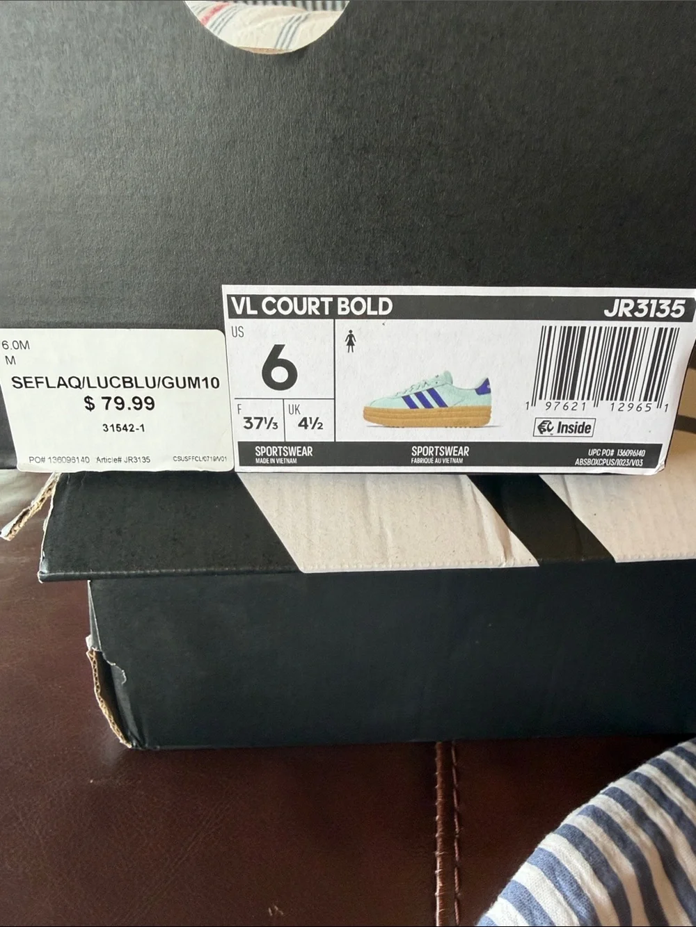 Brand new in box adidas Women's Mint & Royal Blue Platform Sneaker with Gum Sole